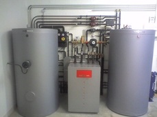 Géothermie-Solaire : VITOCAL 300BW + Ballon Eau chaude Solaire 390litres + Ballon tampon chauffage 400 litres.